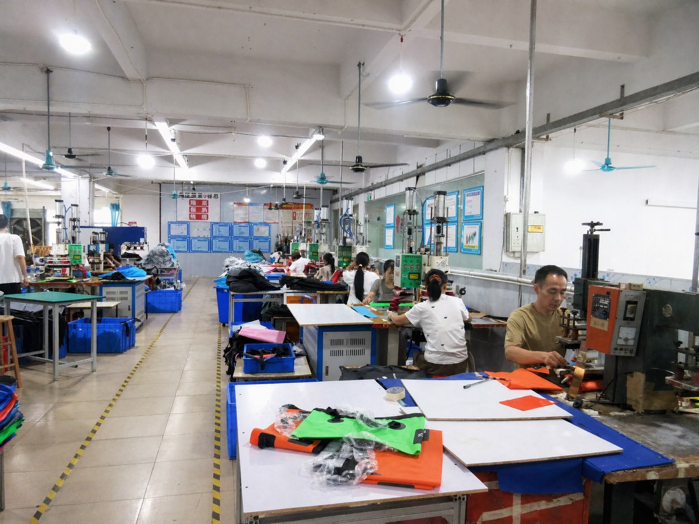 DryCross workshop and production tables