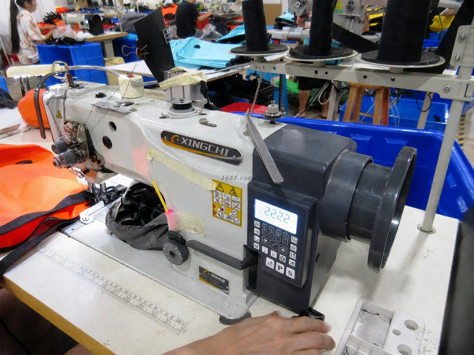 DryCross factory production area used for waterproof bag manufacturing