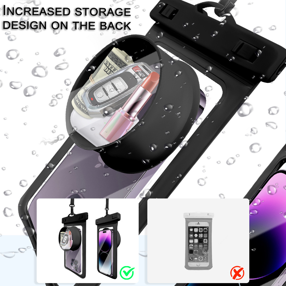 Camera-Dome Waterproof Phone Pouch for Swimming: Rear camera pocket