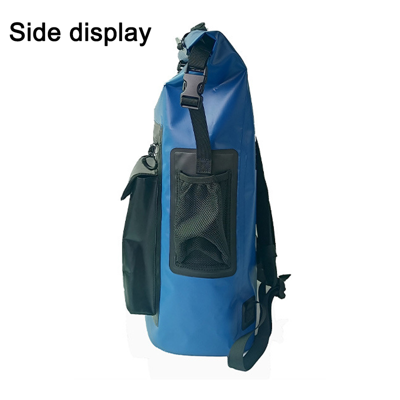 30L Color-Block Waterproof Travel Backpack: Side mesh pocket
