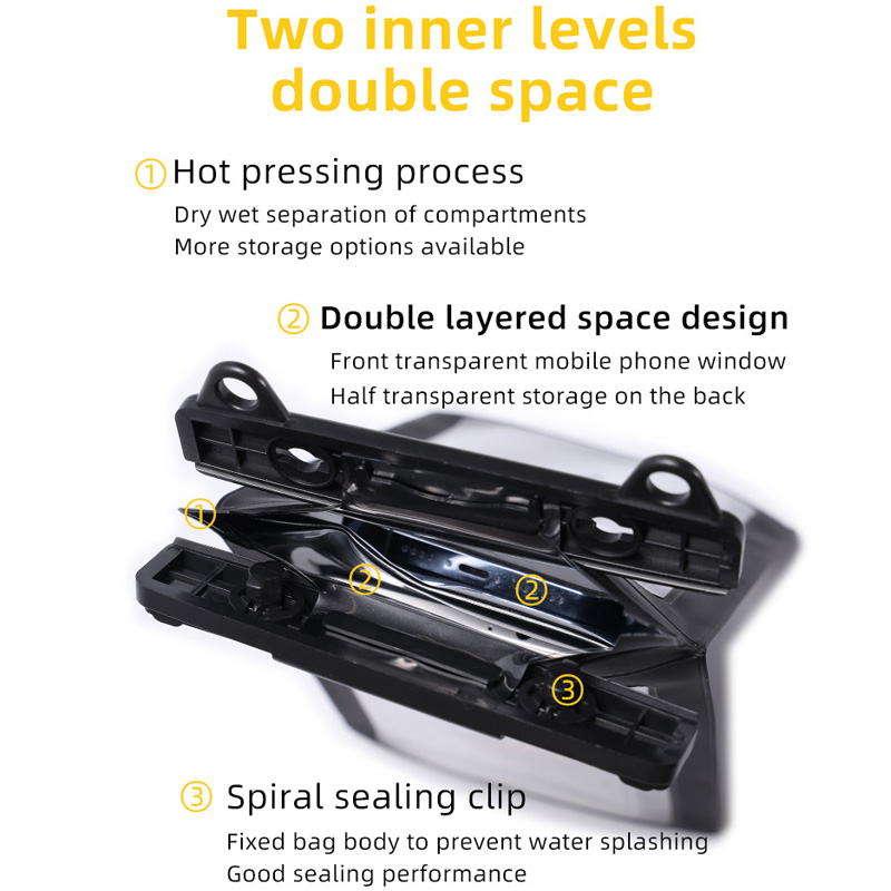 Double-Compartment Waterproof Mobile Phone Pouch: Two-compartment construction