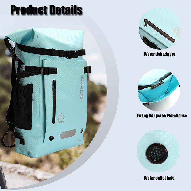35L Fin-Storage Waterproof Diving Backpack: Construction details