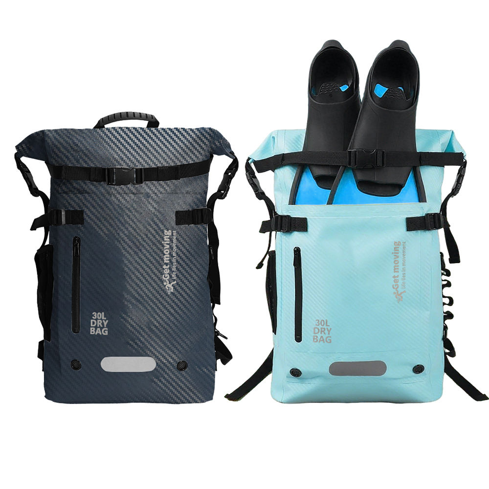 35L Fin-Storage Waterproof Diving Backpack: Fin-storage arrangement
