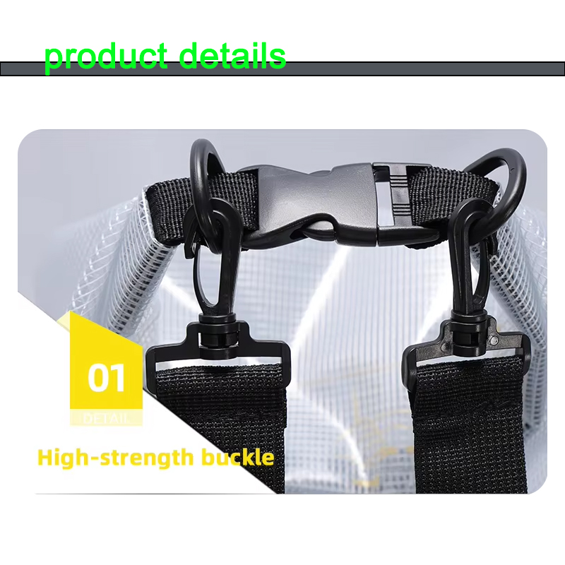 Transparent Grid Waterproof Dry Bag for Beach & Travel: Buckle close-up