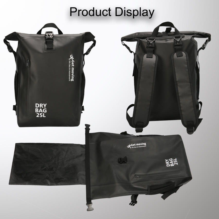 25L Waterproof Backpack with Inner Pocket: Product layout