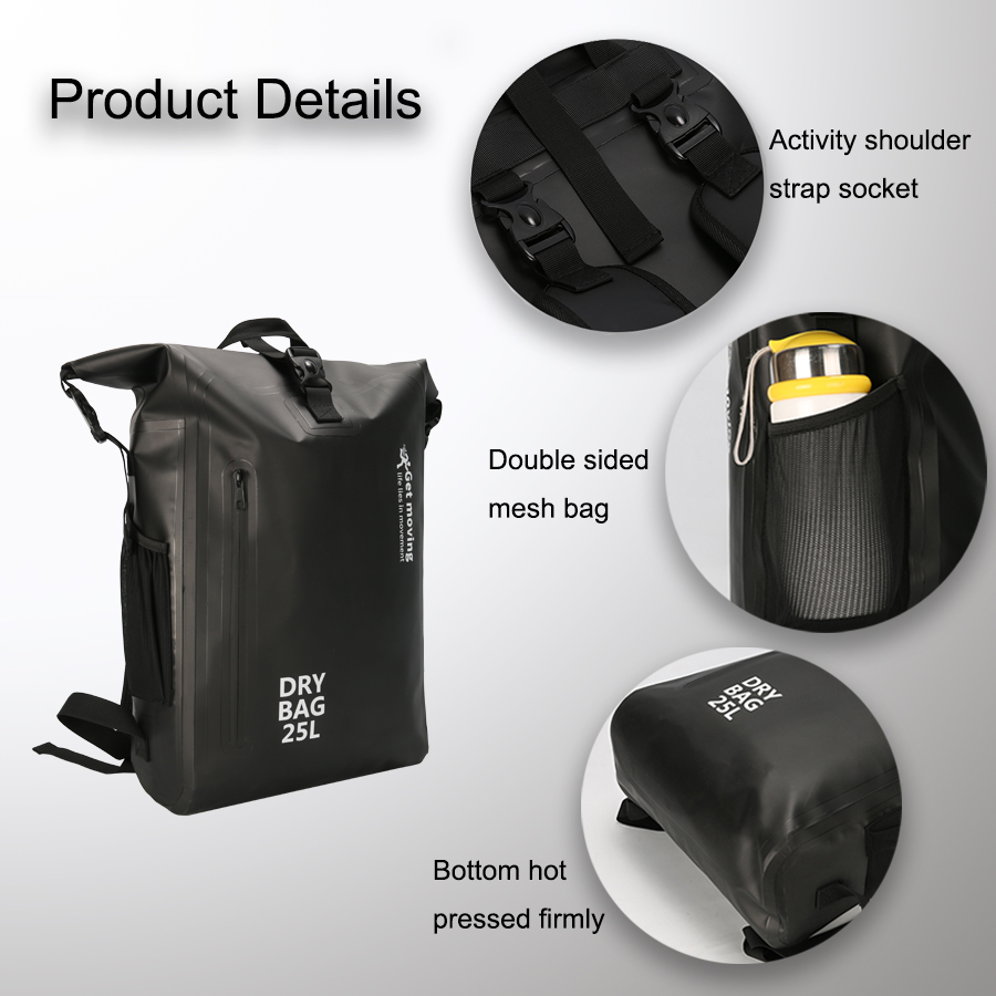 25L Waterproof Backpack with Inner Pocket: Construction details