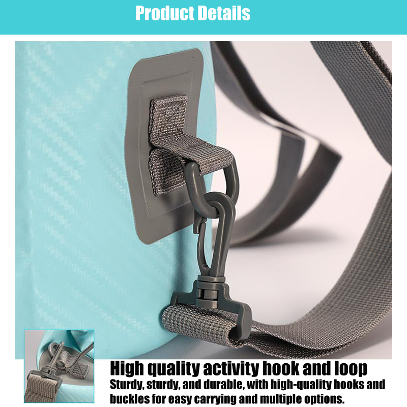 Printed Lettering Roll-Top Waterproof Dry Bag: Attachment hook