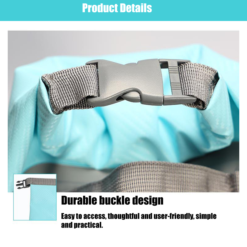 Printed Lettering Roll-Top Waterproof Dry Bag: Buckle detail