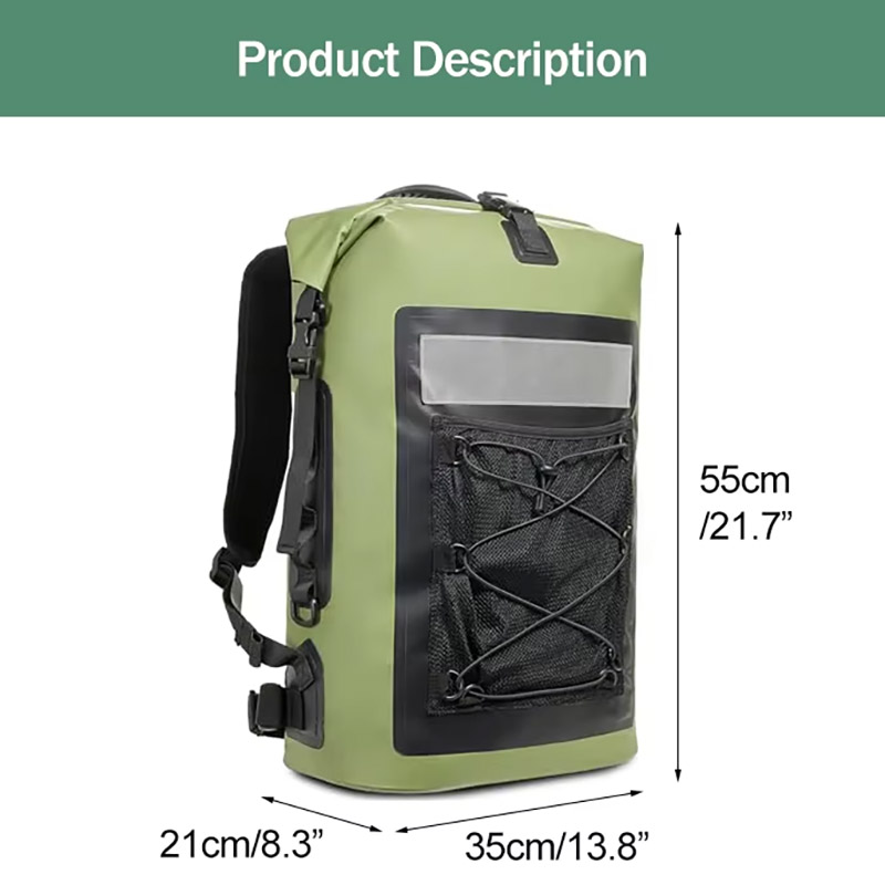 35L Mesh-Front Waterproof Backpack: Dimensions reference