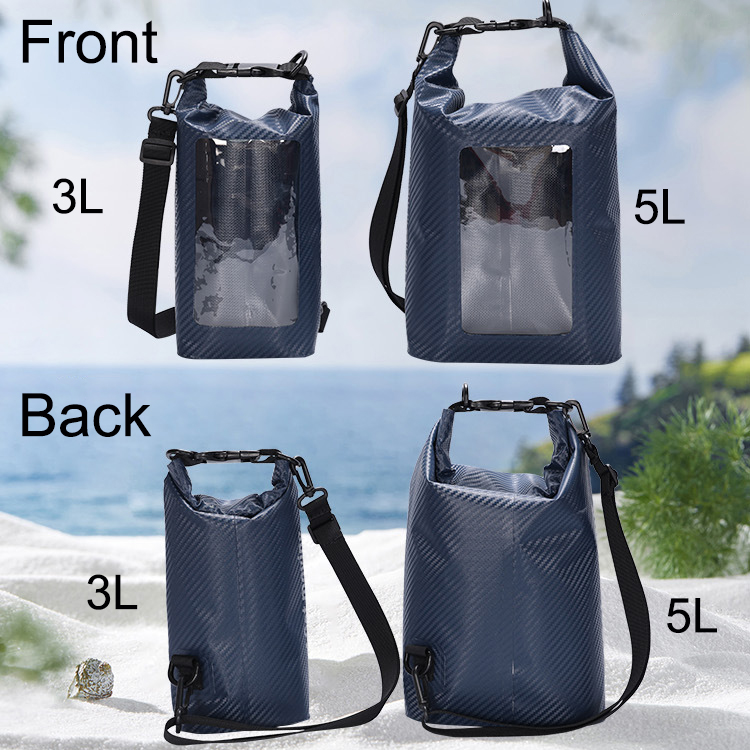 Mini Waterproof Dry Pouch with Phone Window: Front and back views