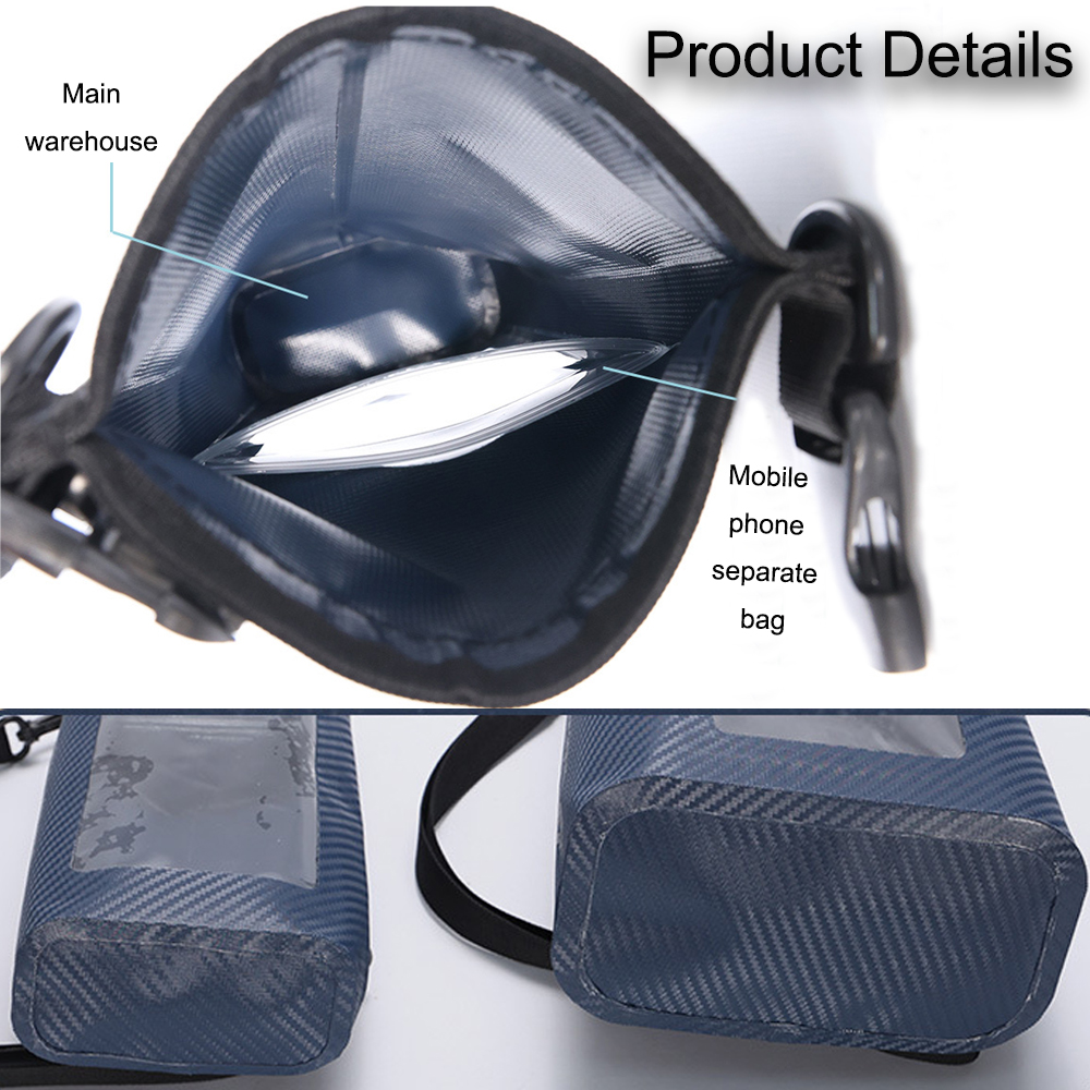 Mini Waterproof Dry Pouch with Phone Window: Top opening detail