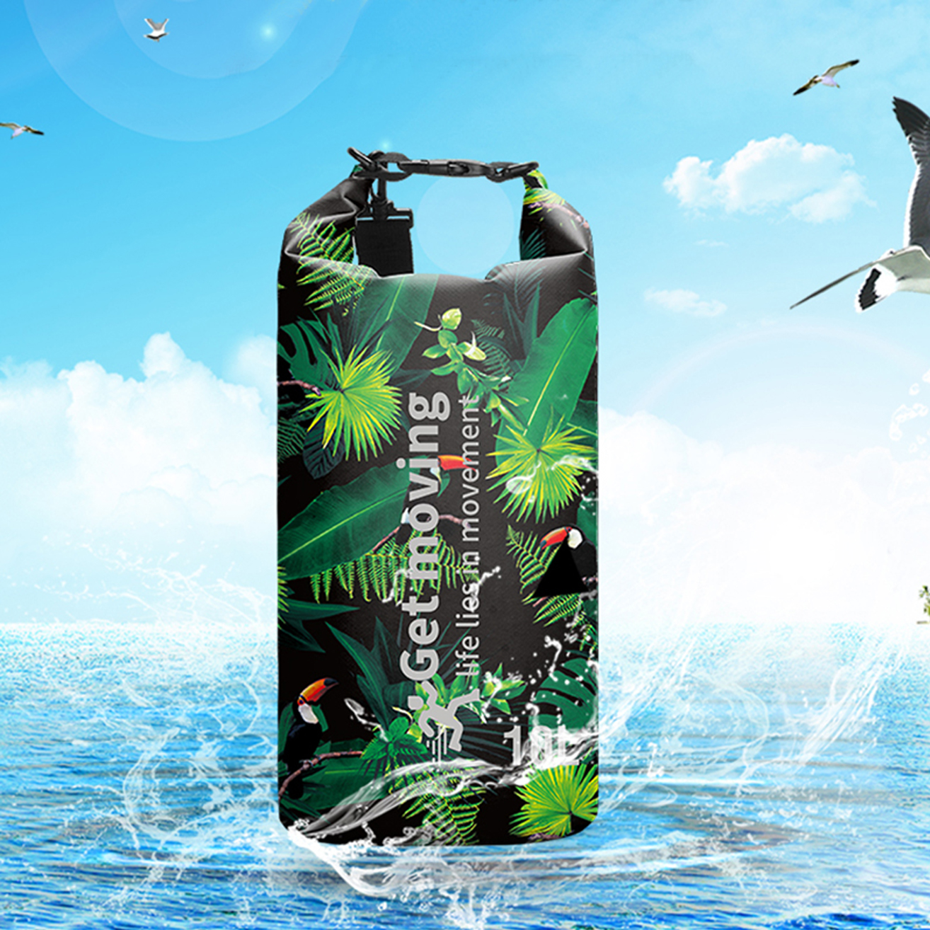 Custom Printed Waterproof Dry Bag for Rafting & Beach: Product setting