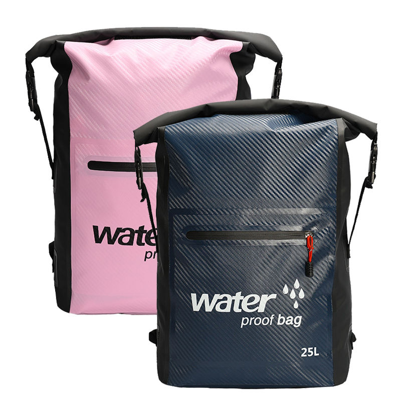 30L Carbon-Fiber-Textured Waterproof Dry Backpack: Color combination