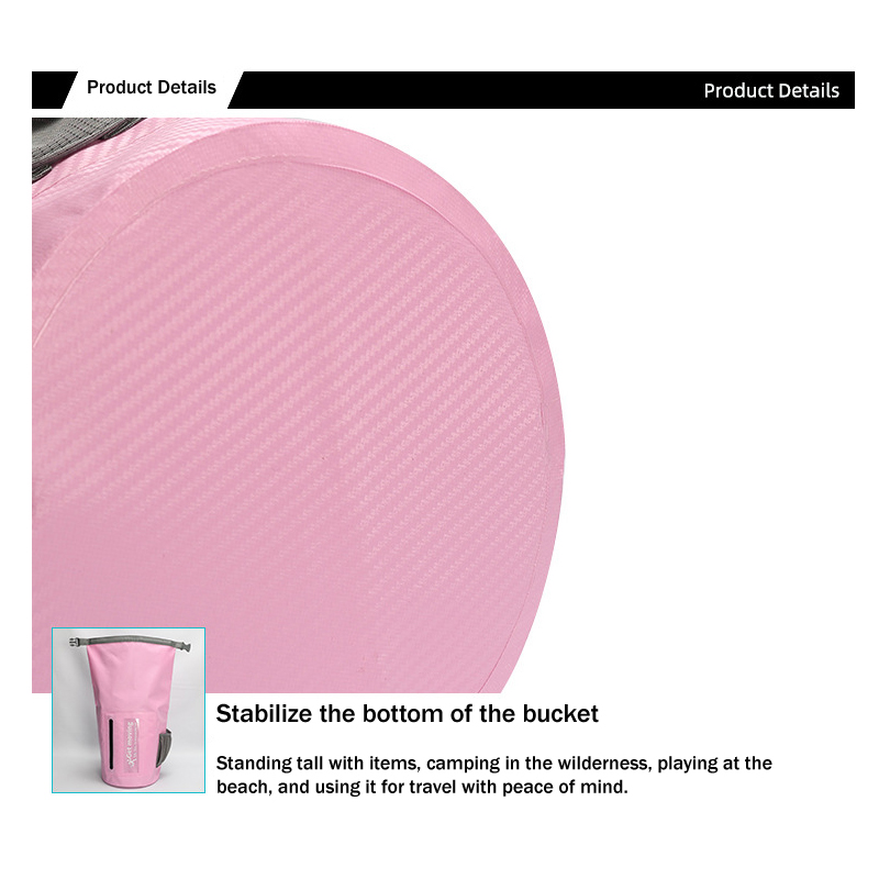 Carbon-Fiber-Textured Roll-Top Dry Bag with Window: Base construction