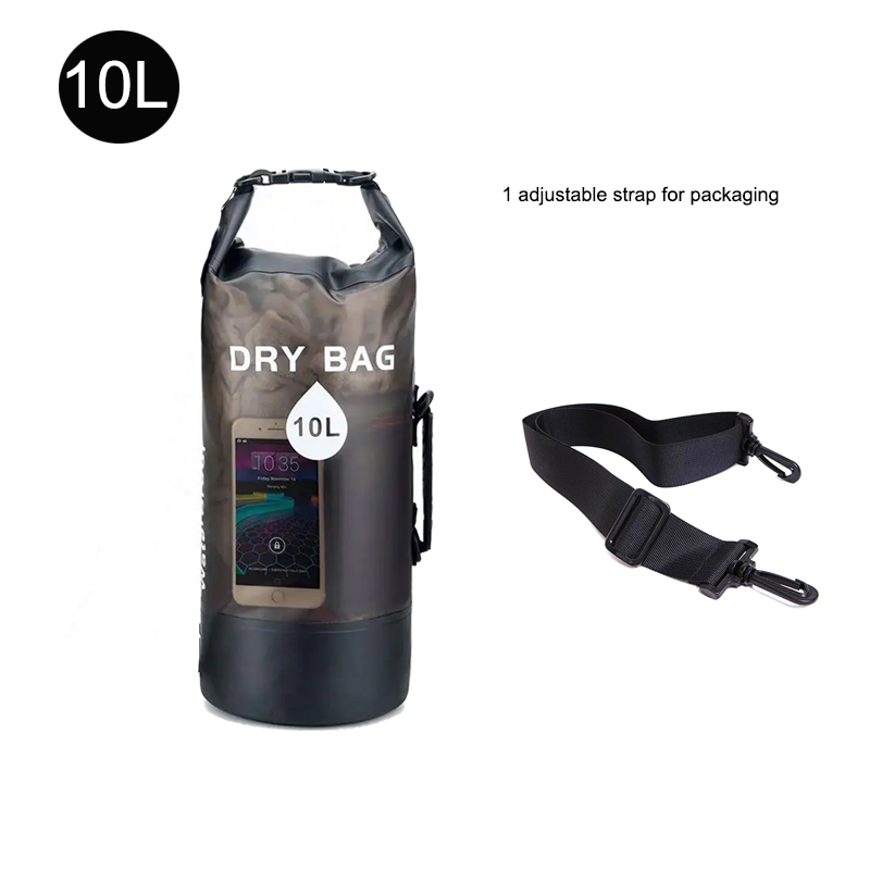 Black Two-Tone Roll-Top Waterproof Dry Bag