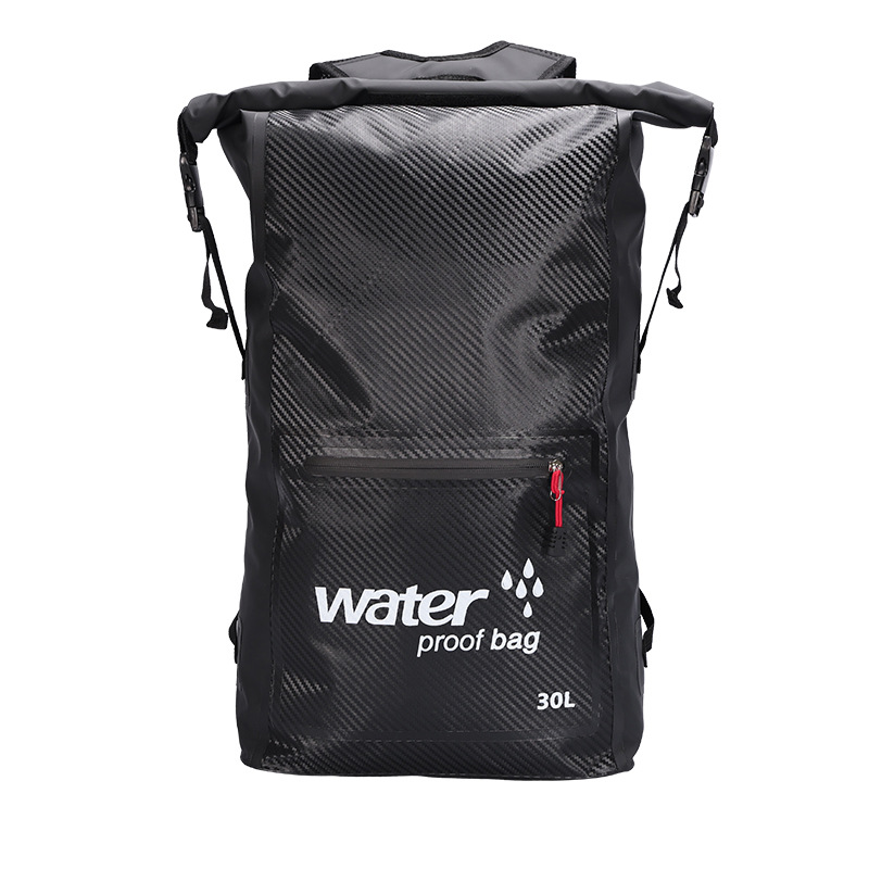 30L Carbon-Fiber-Textured Waterproof Dry Backpack