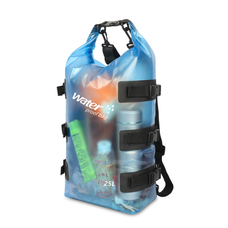 25L Transparent Blue Waterproof Dry Backpack