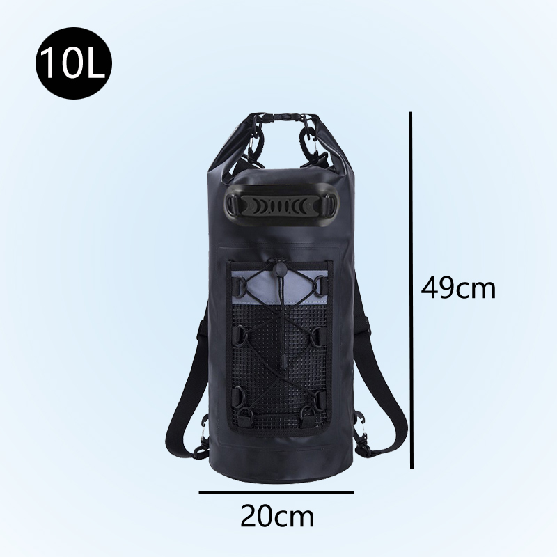 Mesh-Pocket Roll-Top Waterproof Dry Bag