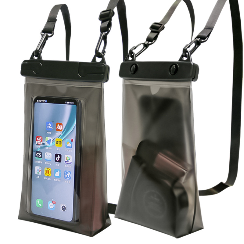 TPU Waterproof Phone & Valuables Pouch — Phone and valuables, front and reverse
