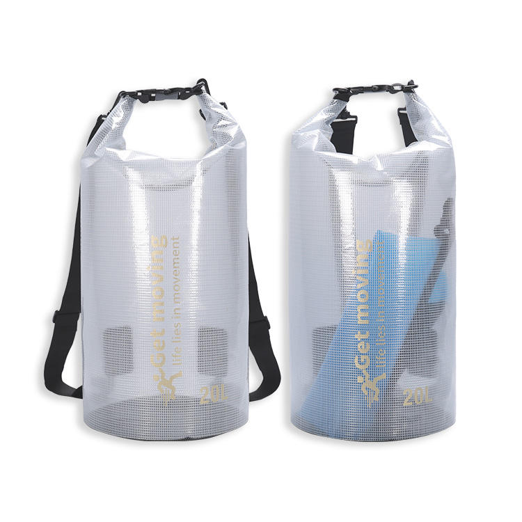 Transparent Grid Waterproof Dry Bag for Beach & Travel