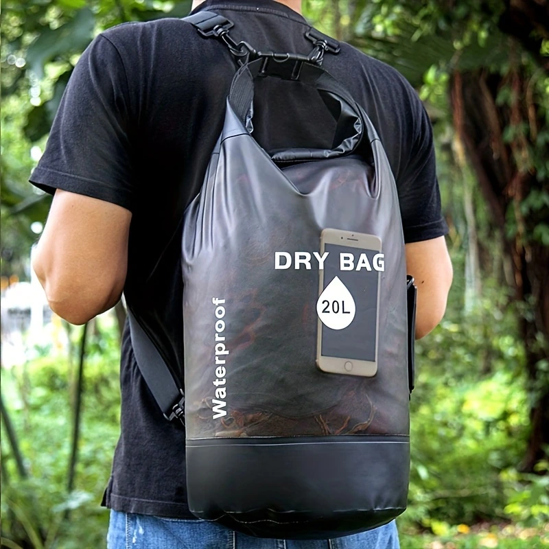 Black Two-Tone Roll-Top Waterproof Dry Bag