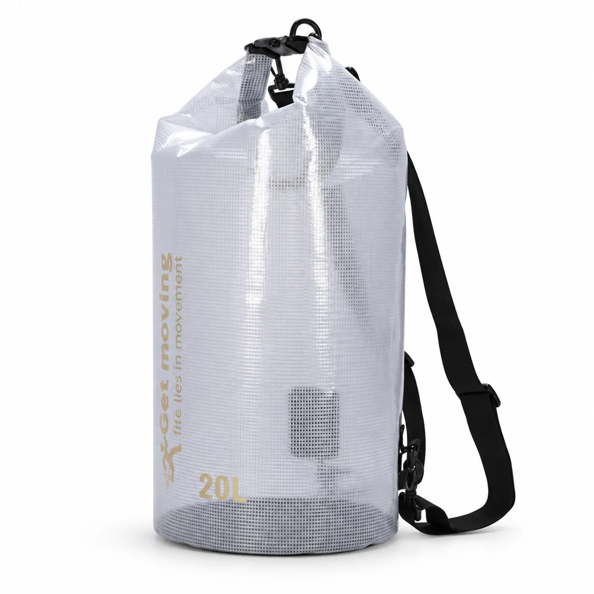 Transparent Grid Waterproof Dry Bag for Beach & Travel